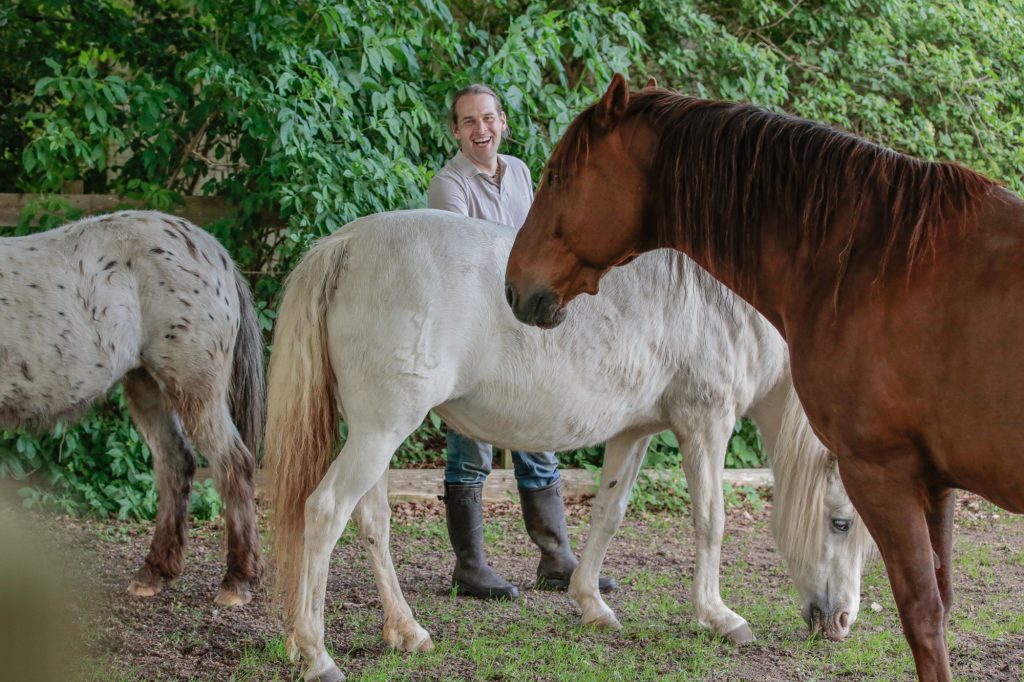 Marc Lubetzki zwischen seinen Pferden